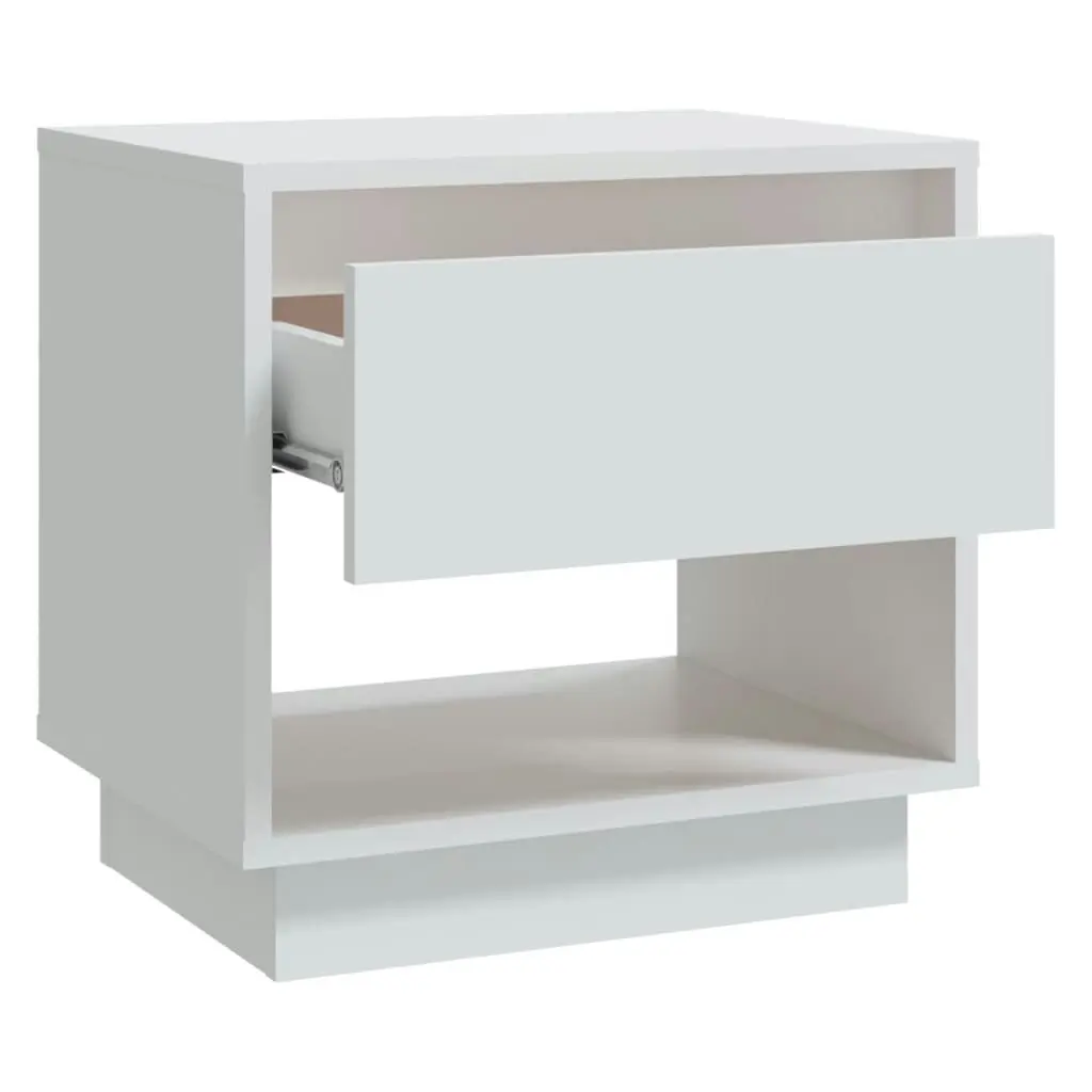 Bedside Cabinet White 45x34x44 cm Engineered Wood 809512