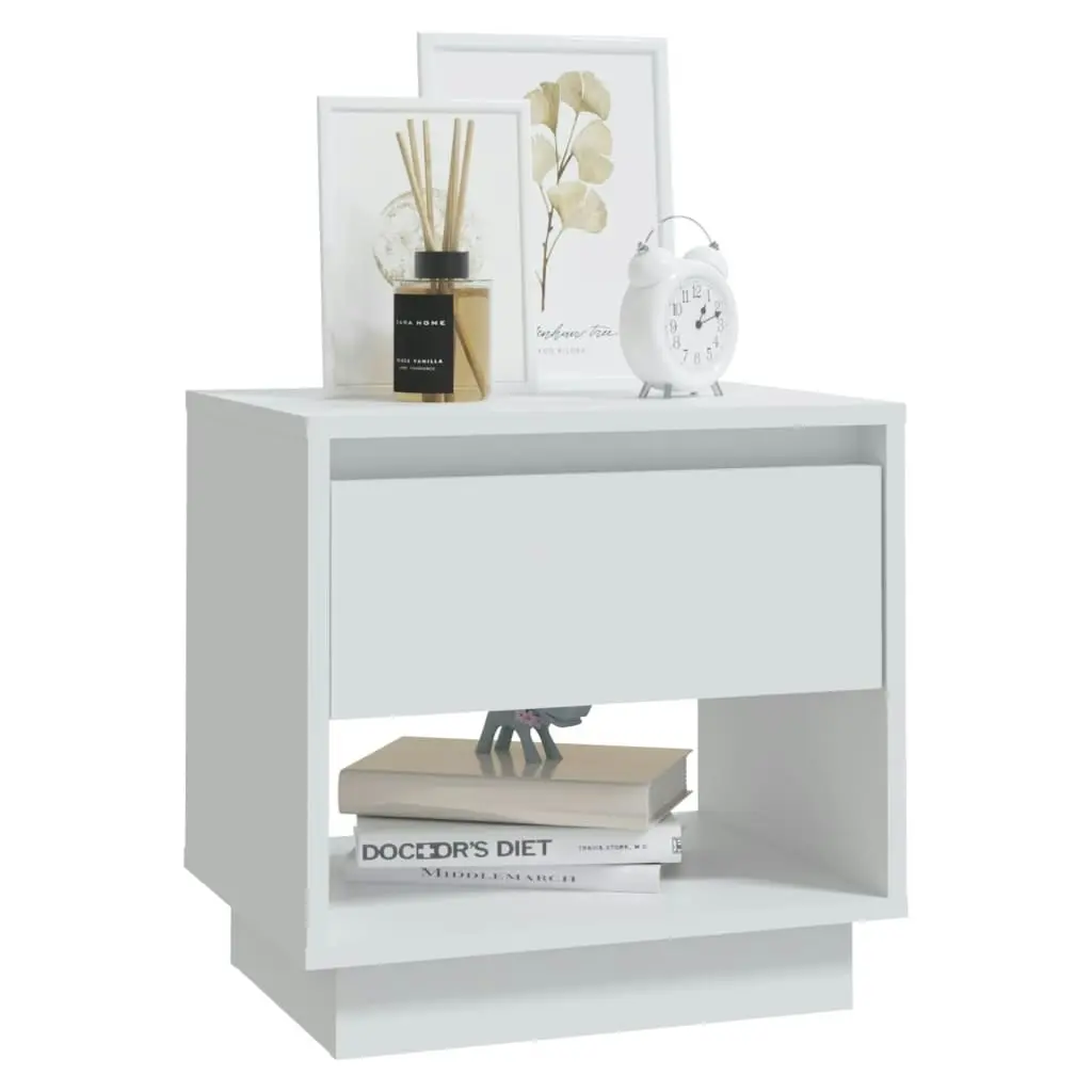 Bedside Cabinet White 45x34x44 cm Engineered Wood 809512