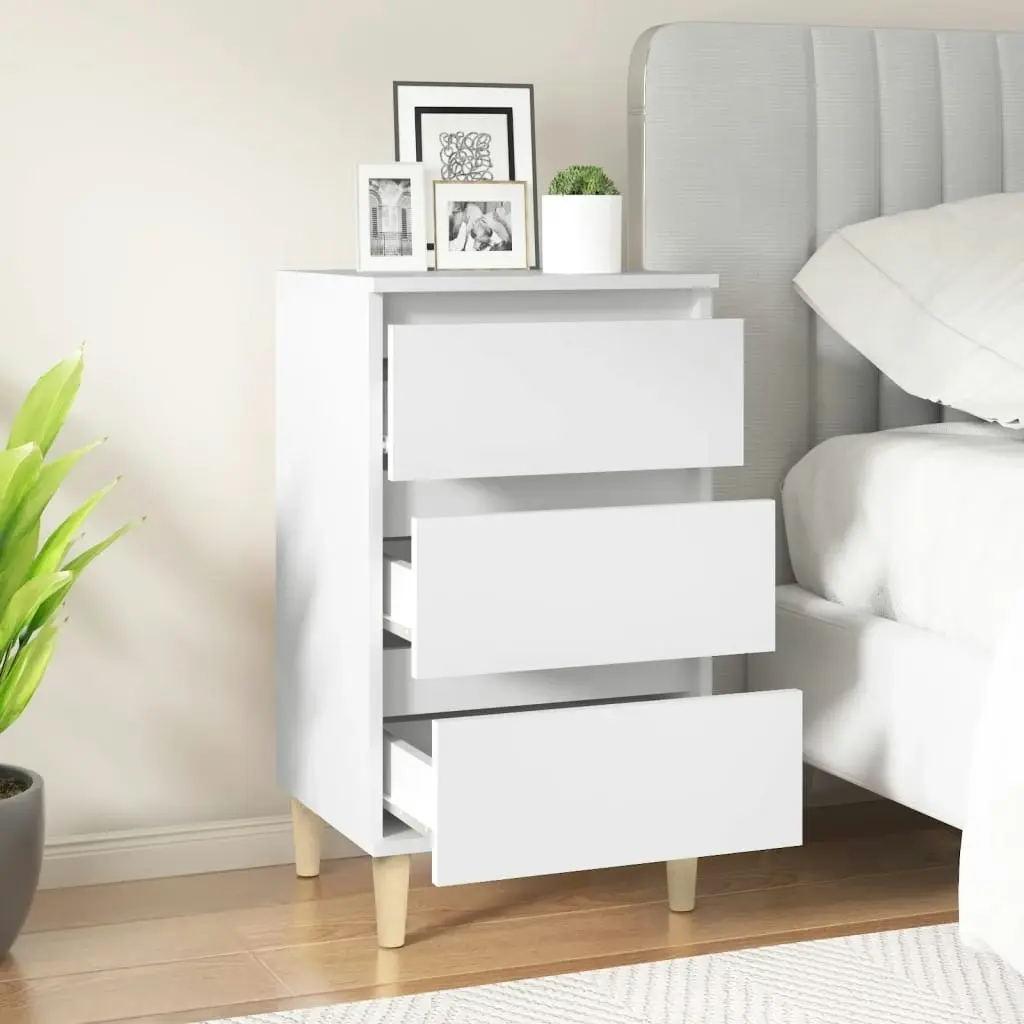 Bedside Cabinet White 40x35x70 cm Engineered Wood 819660