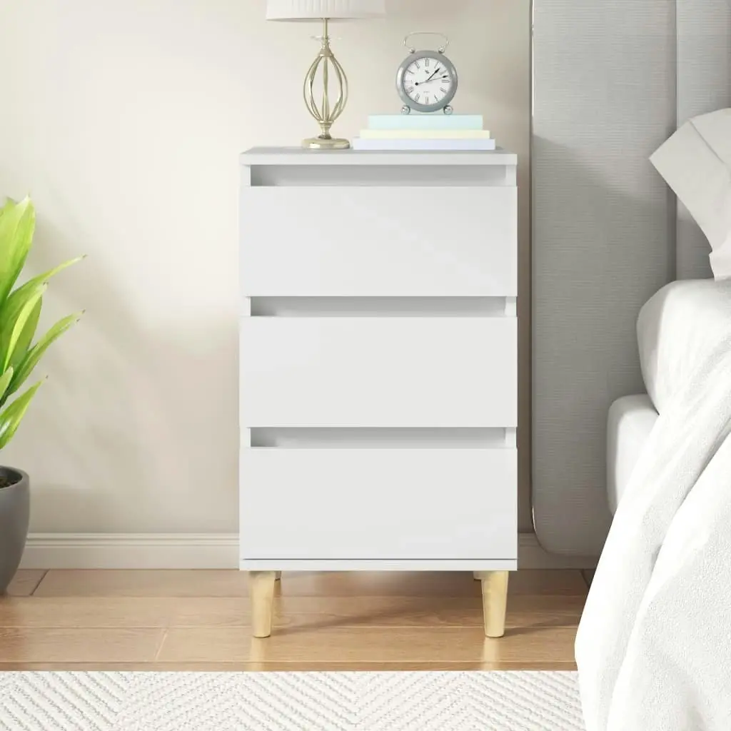 Bedside Cabinet White 40x35x70 cm Engineered Wood 819660