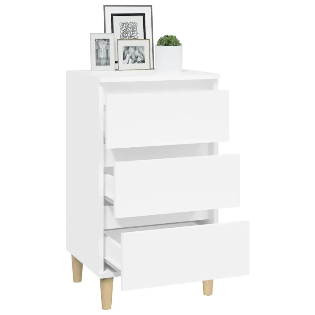 Bedside Cabinet White 40x35x70 cm Engineered Wood 819660