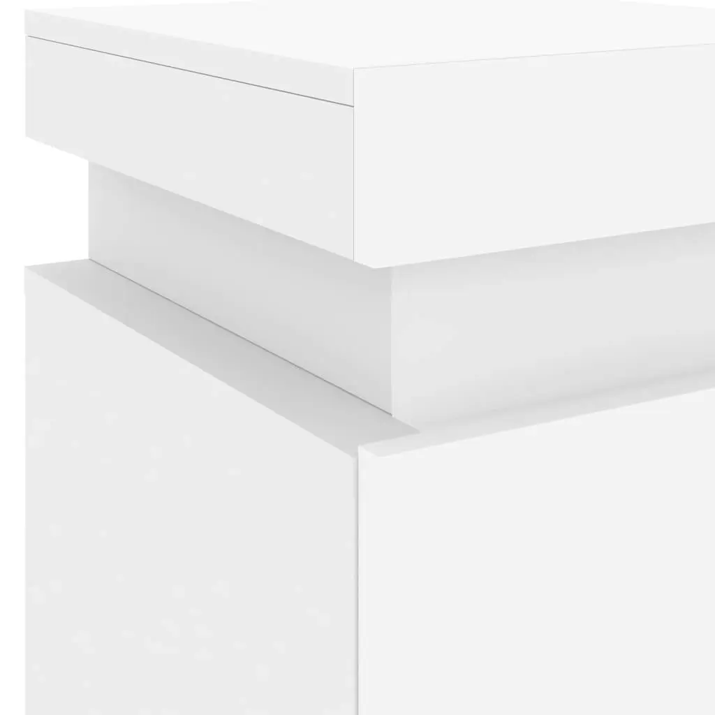 Bedside Cabinet with LED Lights White 35x39x55 cm 836749