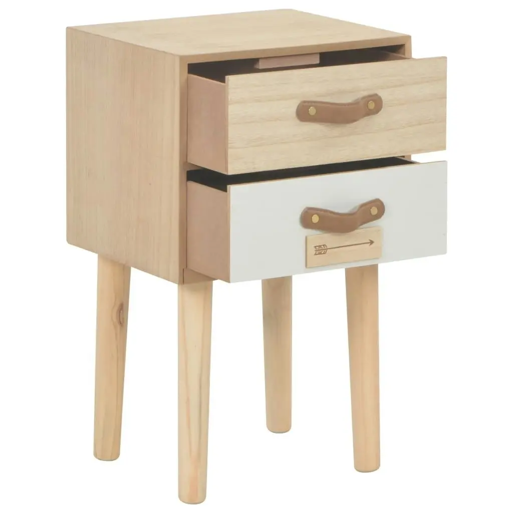 Bedside Cabinet with 2 Drawers 30x25x49.5 cm Solid Pinewood 247388