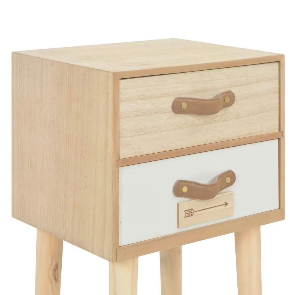 Bedside Cabinet with 2 Drawers 30x25x49.5 cm Solid Pinewood 247388