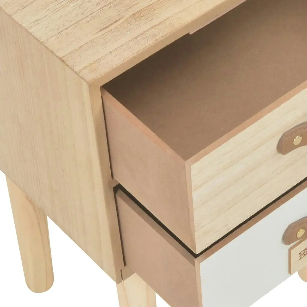 Bedside Cabinet with 2 Drawers 30x25x49.5 cm Solid Pinewood 247388