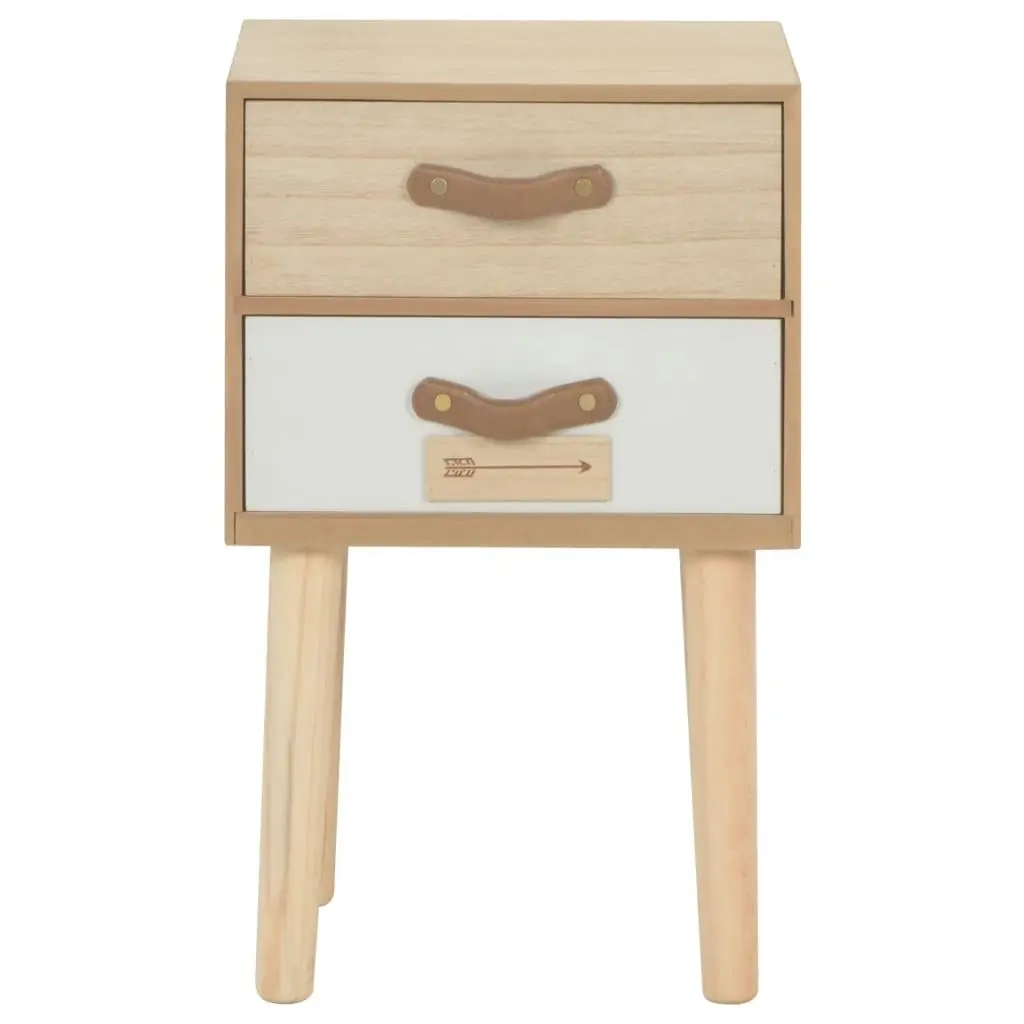 Bedside Cabinet with 2 Drawers 30x25x49.5 cm Solid Pinewood 247388