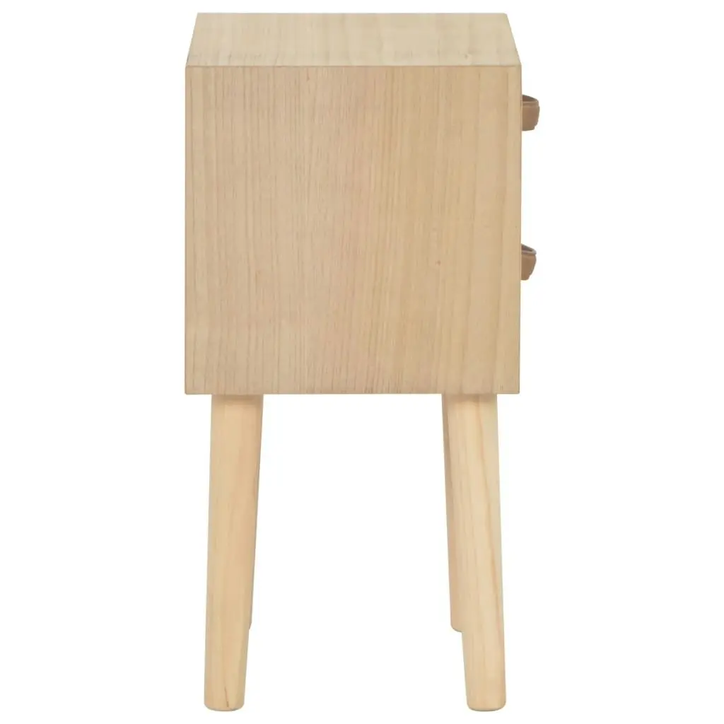 Bedside Cabinet with 2 Drawers 30x25x49.5 cm Solid Pinewood 247388