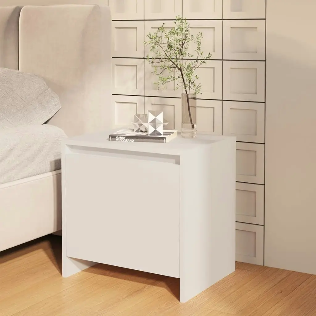 Bedside Cabinet White 45x34x44.5 cm Engineered Wood 809863