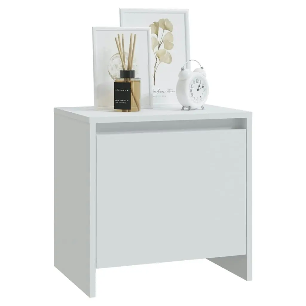 Bedside Cabinet White 45x34x44.5 cm Engineered Wood 809863