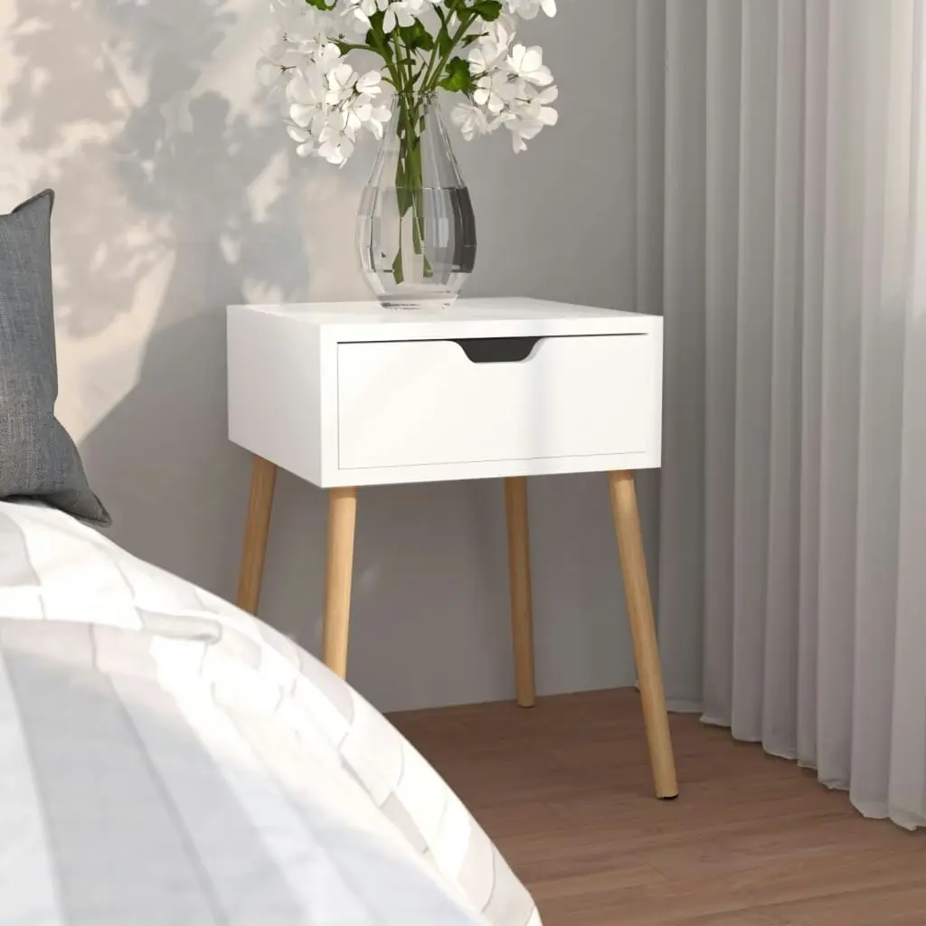 Bedside Cabinet White 40x40x56 cm Engineered Wood 326795