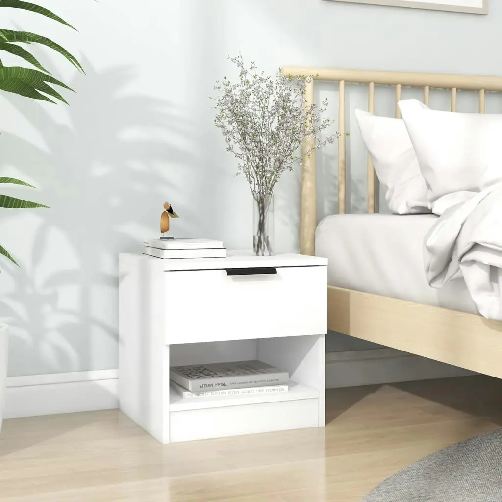 Bedside Cabinet White Engineered Wood 811250