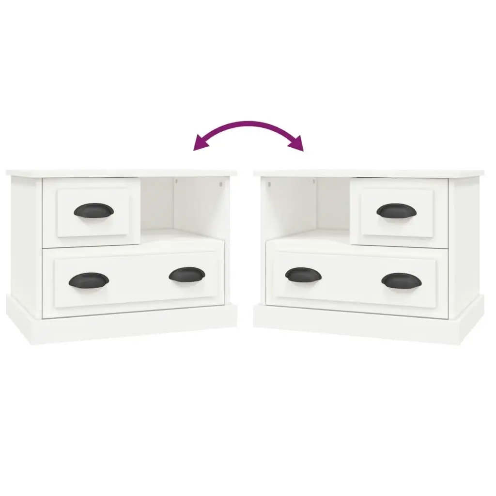 Bedside Cabinet White 60x39x45 cm 816360