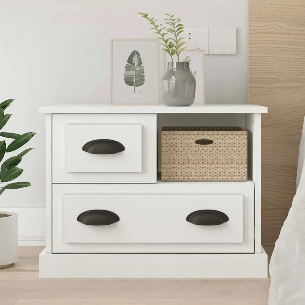 Bedside Cabinet White 60x39x45 cm 816360