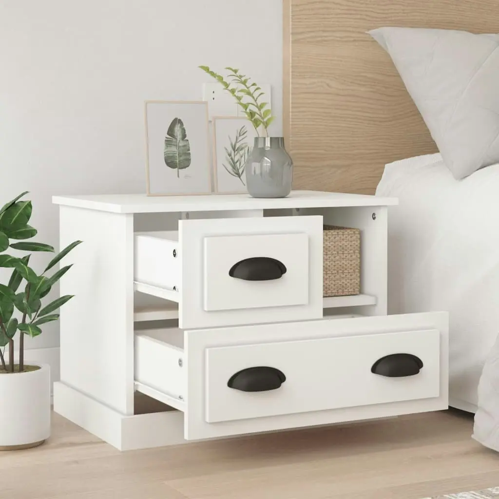 Bedside Cabinet White 60x39x45 cm 816360