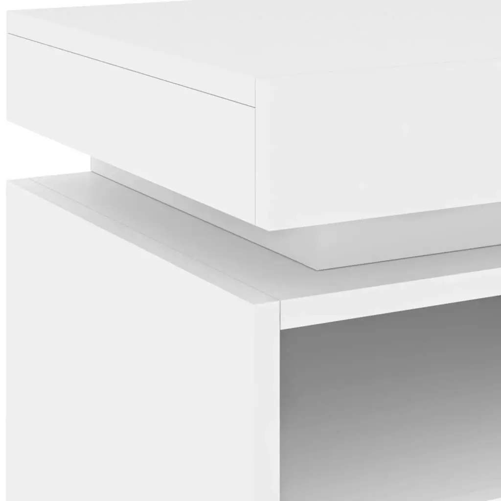 Bedside Cabinet with LED Lights White 40x39x48.5 cm 836784