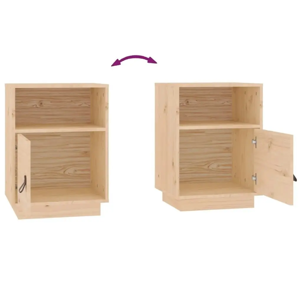 Bedside Cabinets 2 pcs 40x34x55 cm Solid Wood Pine 818316