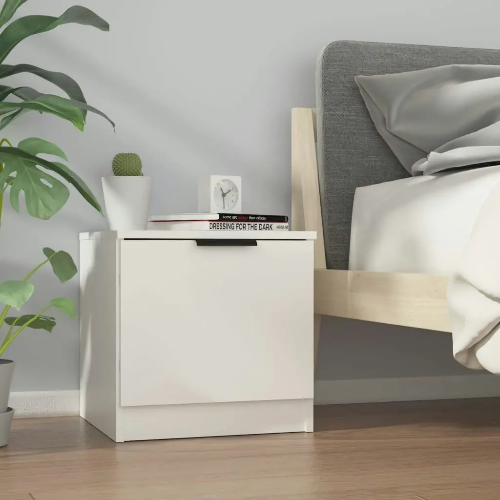 Bedside Cabinet White 40x39x40 cm 811196