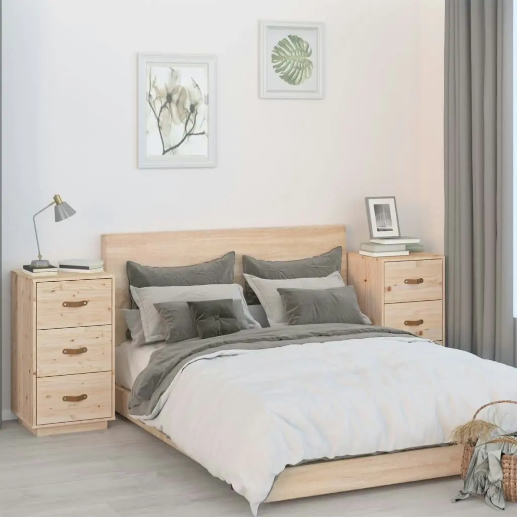 Bedside Cabinets 2 pcs 40x40x75 cm Solid Wood Pine 818336