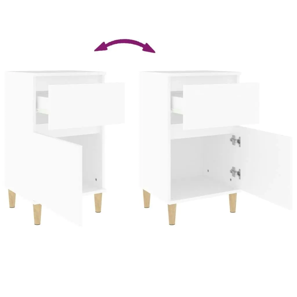 Bedside Cabinet White 40x35x70 cm 819692