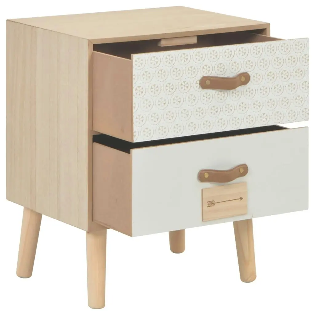 Bedside Cabinet with 2 Drawers 40x30x49.5 cm Solid Pinewood 247389