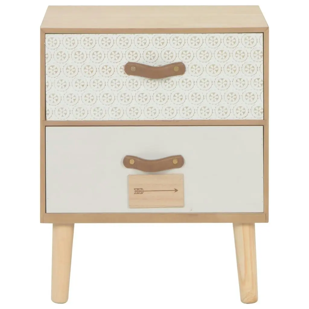 Bedside Cabinet with 2 Drawers 40x30x49.5 cm Solid Pinewood 247389