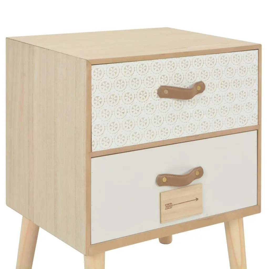 Bedside Cabinet with 2 Drawers 40x30x49.5 cm Solid Pinewood 247389