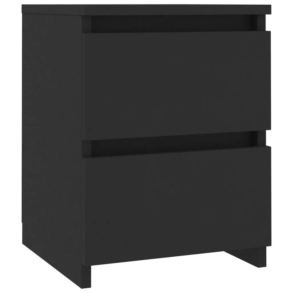 Bedside Cabinets 2 pcs Black 30x30x40 cm Engineered Wood 800516