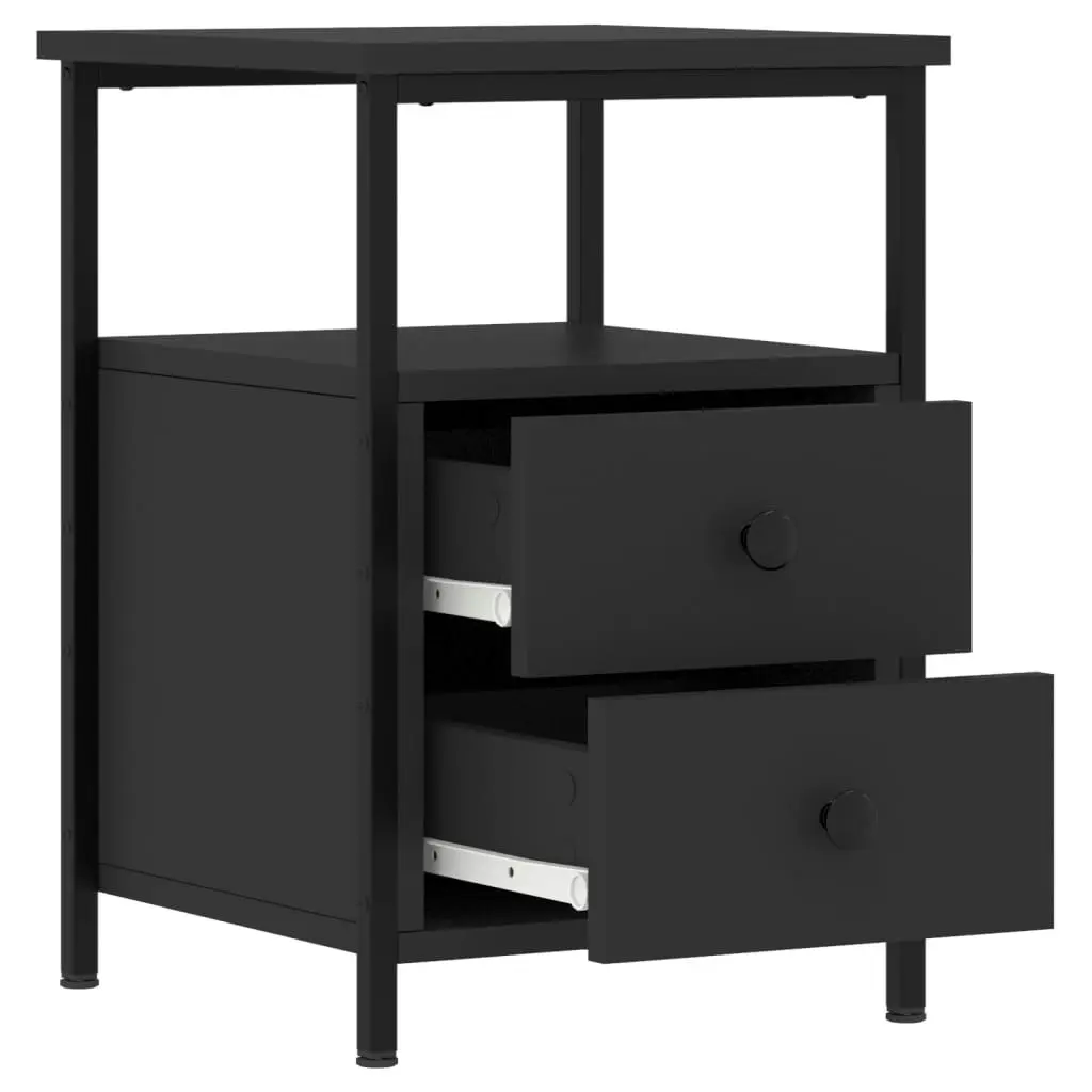 Bedside Cabinets 2 pcs Black 34x35.5x50 cm Engineered Wood 826014