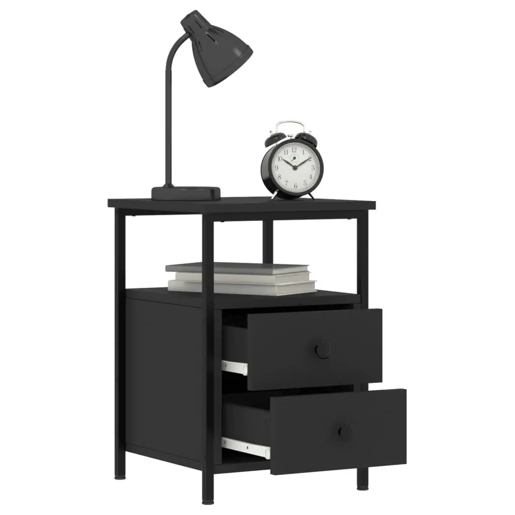 Bedside Cabinets 2 pcs Black 34x35.5x50 cm Engineered Wood 826014