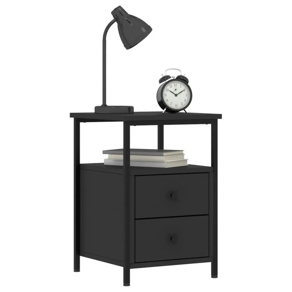 Bedside Cabinets 2 pcs Black 34x35.5x50 cm Engineered Wood 826014