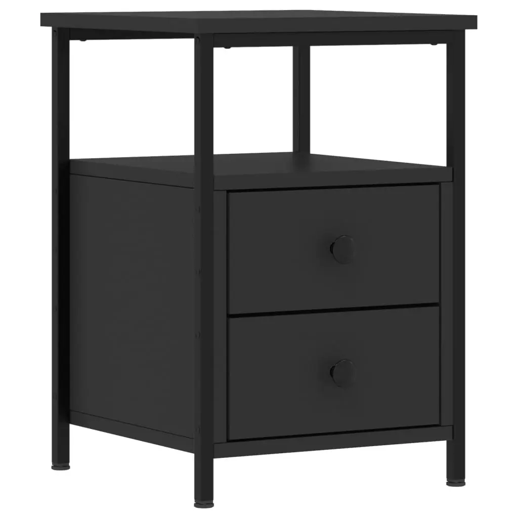 Bedside Cabinets 2 pcs Black 34x35.5x50 cm Engineered Wood 826014