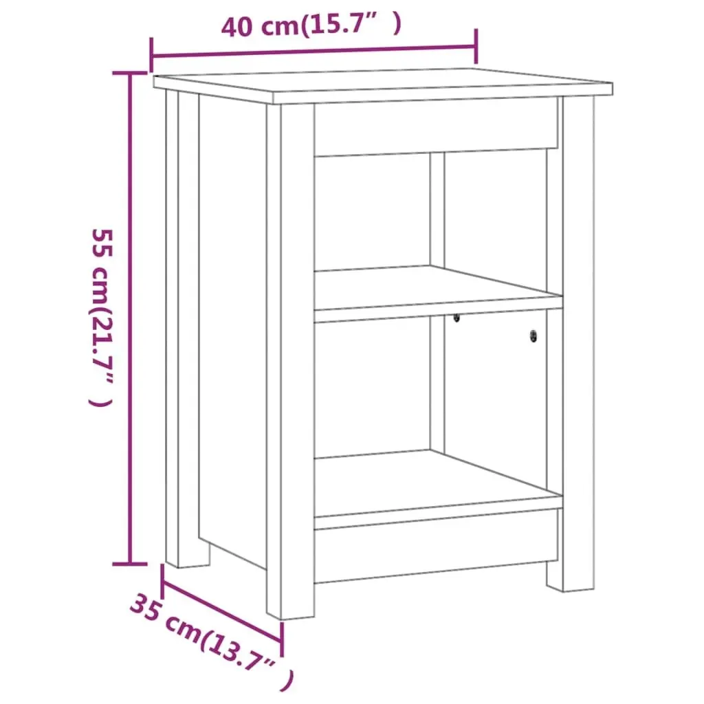 Bedside Cabinets 2 pcs 40x35x55 cm Solid Wood Pine 820957