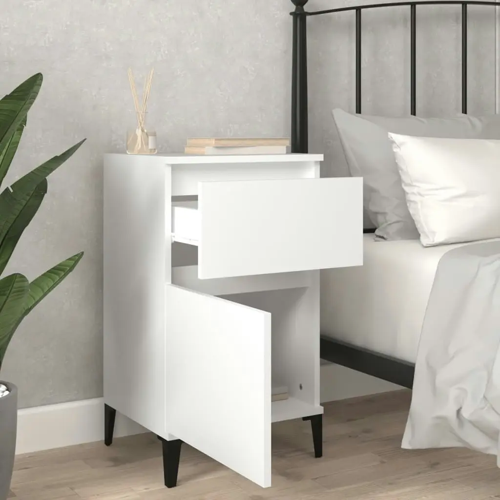 Bedside Cabinet White 40x35x70 cm 819708