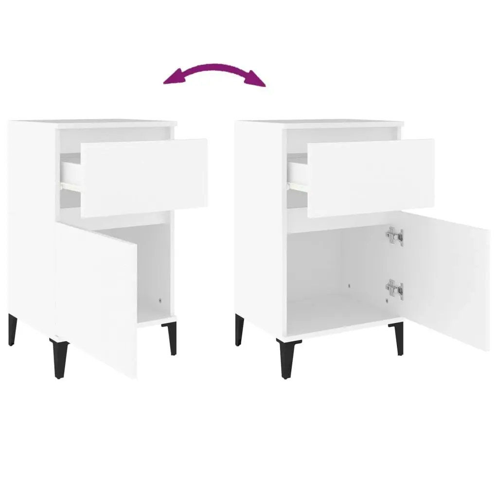 Bedside Cabinet White 40x35x70 cm 819708