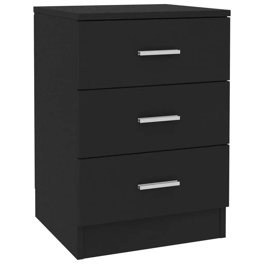 Bedside Cabinets 2 pcs Black 38x35x56 cm Engineered Wood 800453