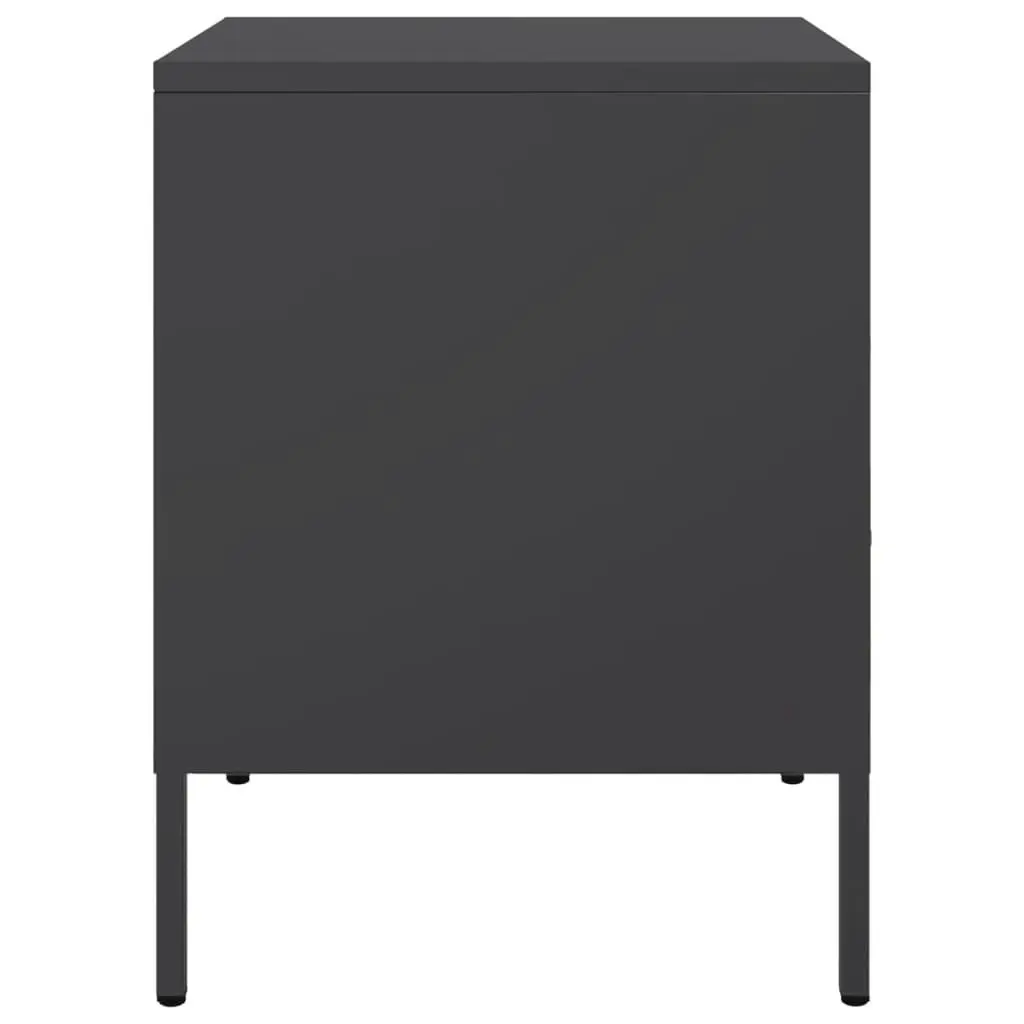 Bedside Cabinets 2 pcs Black 36x39x50.5 cm Steel 843055