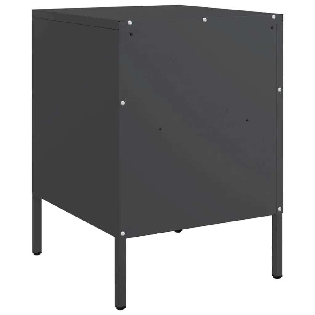 Bedside Cabinets 2 pcs Black 36x39x50.5 cm Steel 843055