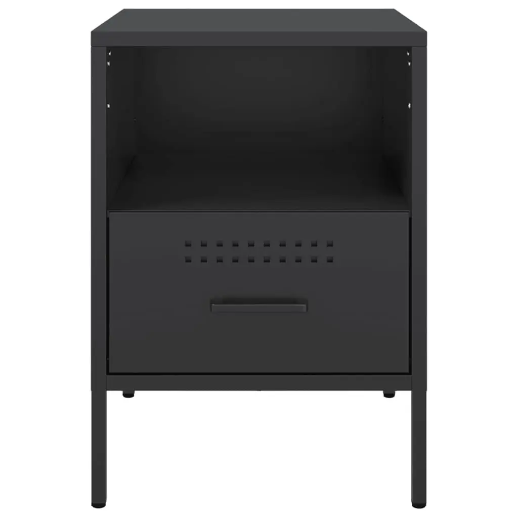 Bedside Cabinets 2 pcs Black 36x39x50.5 cm Steel 843055