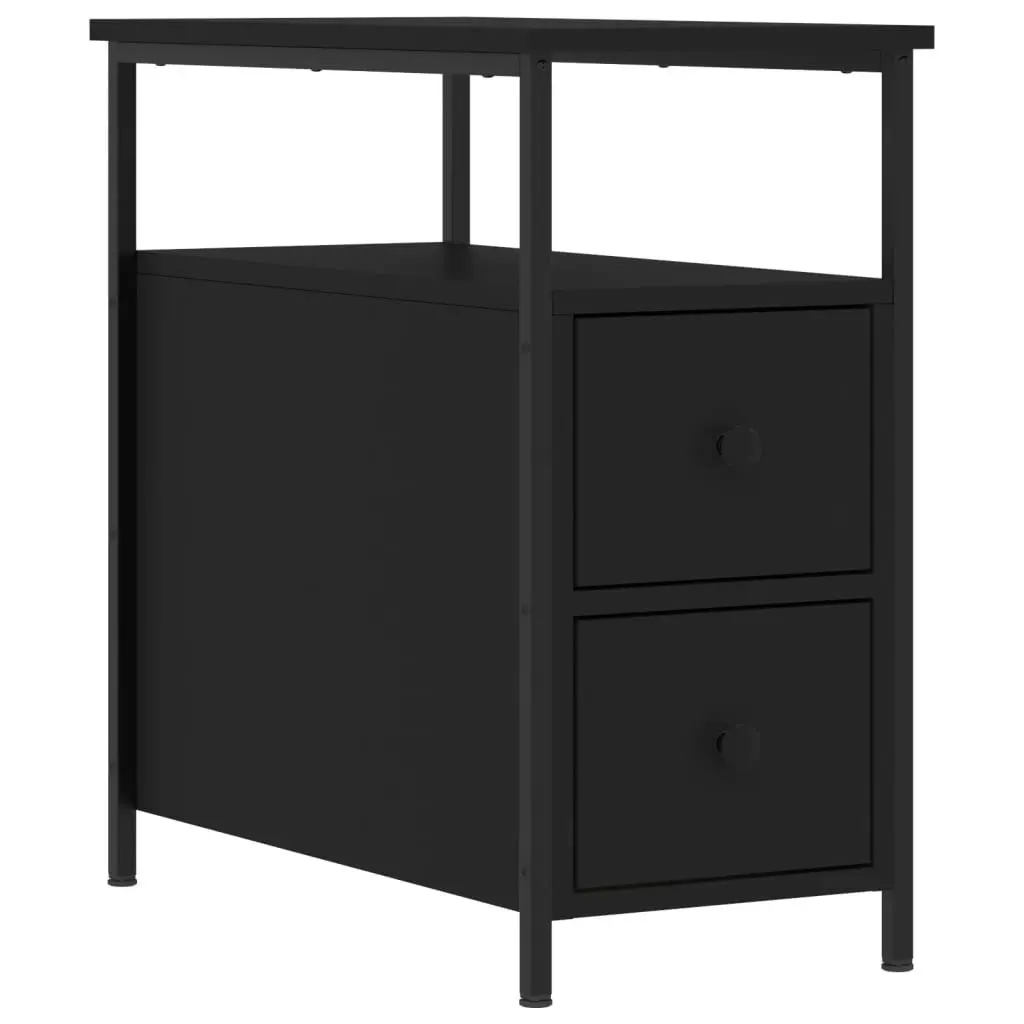 Bedside Cabinets 2 pcs Black 30x60x60 cm Engineered Wood 826064