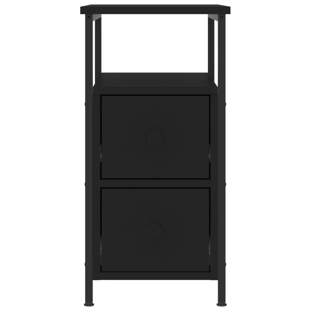 Bedside Cabinets 2 pcs Black 30x60x60 cm Engineered Wood 826064