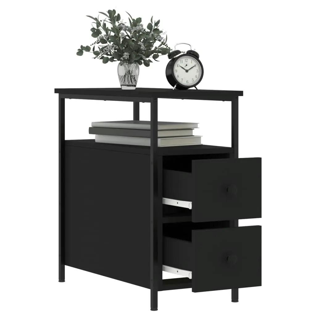 Bedside Cabinets 2 pcs Black 30x60x60 cm Engineered Wood 826064