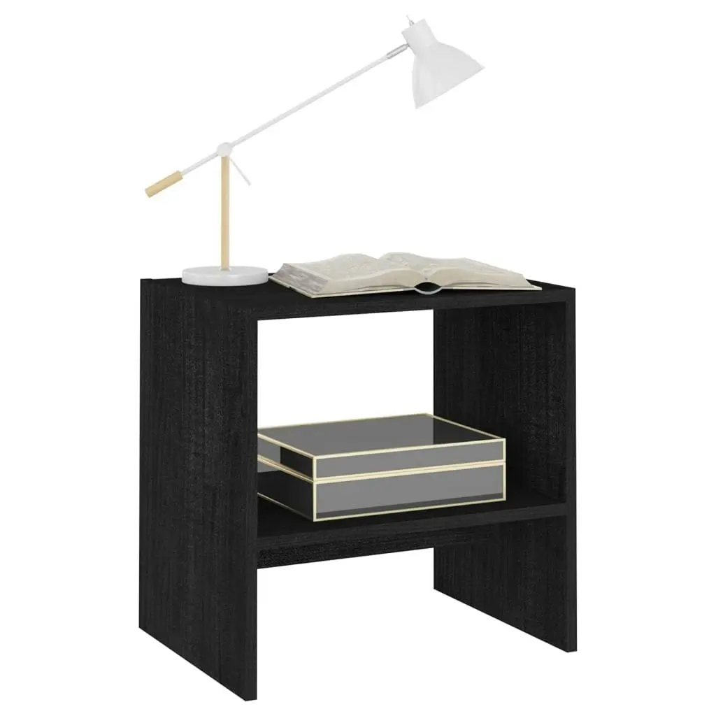 Bedside Cabinets 2 pcs Black 40x30.5x40 cm Solid Pinewood 808062