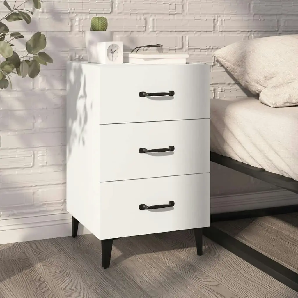 Bedside Cabinet White 40x40x66 cm Engineered Wood 812087