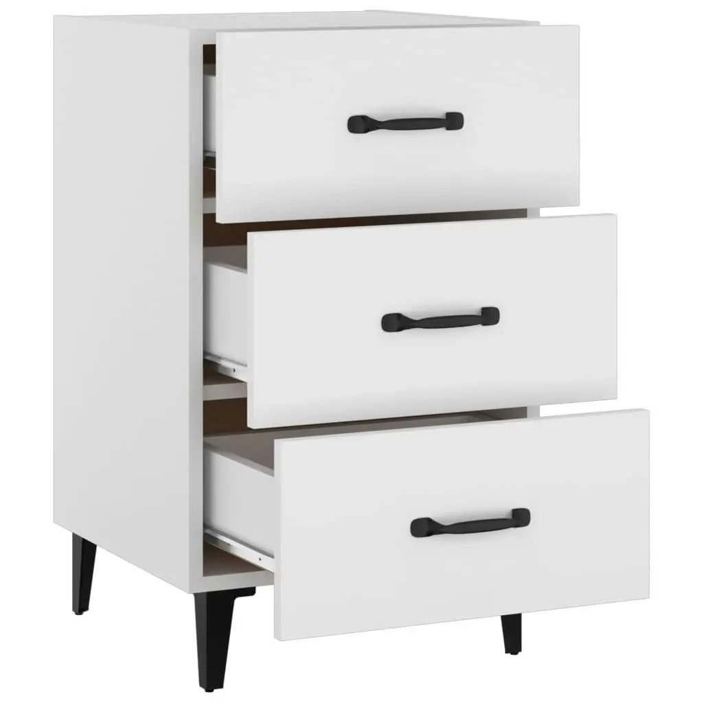 Bedside Cabinet White 40x40x66 cm Engineered Wood 812087