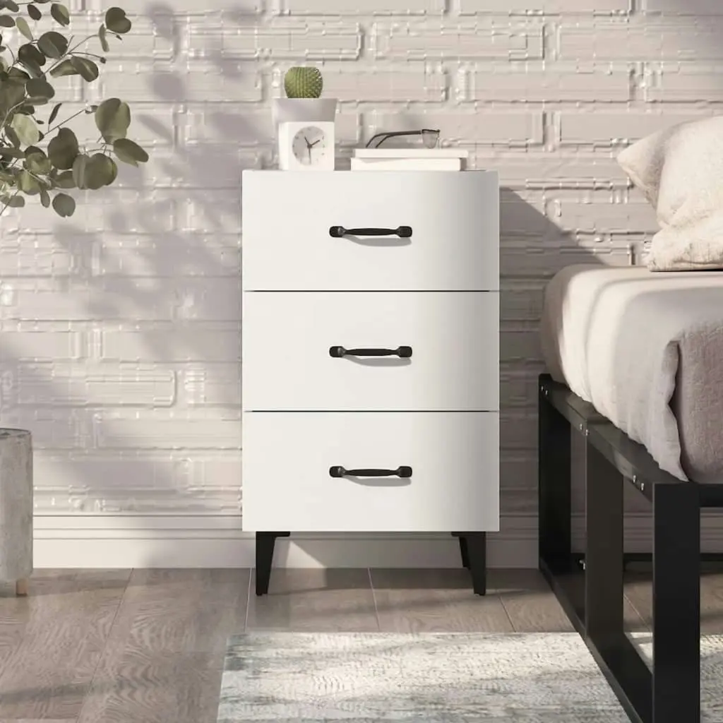 Bedside Cabinet White 40x40x66 cm Engineered Wood 812087