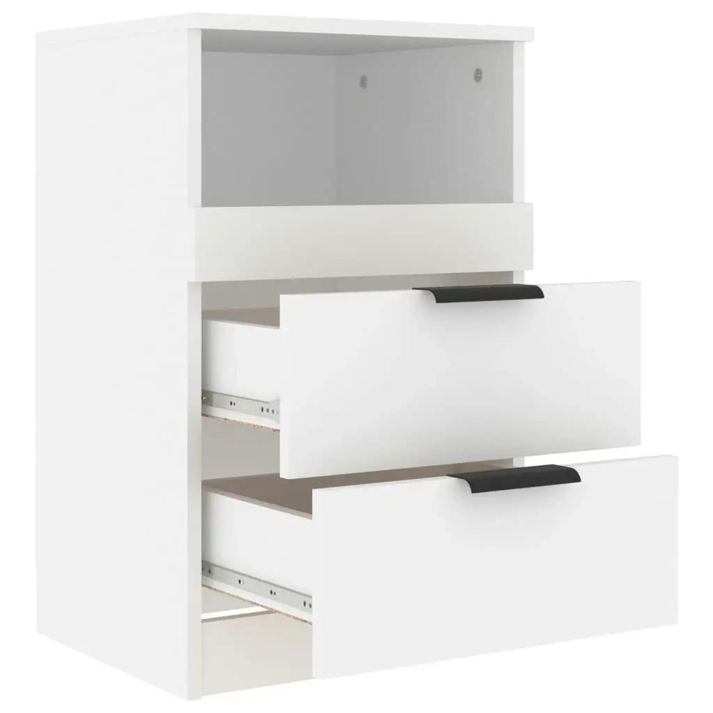 Bedside Cabinet White Engineered Wood 811232