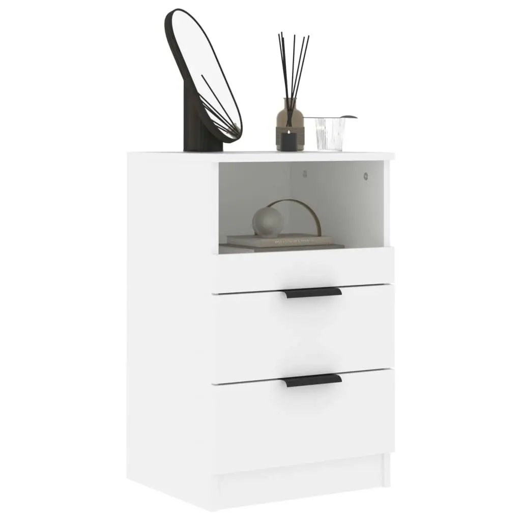 Bedside Cabinet White Engineered Wood 811232