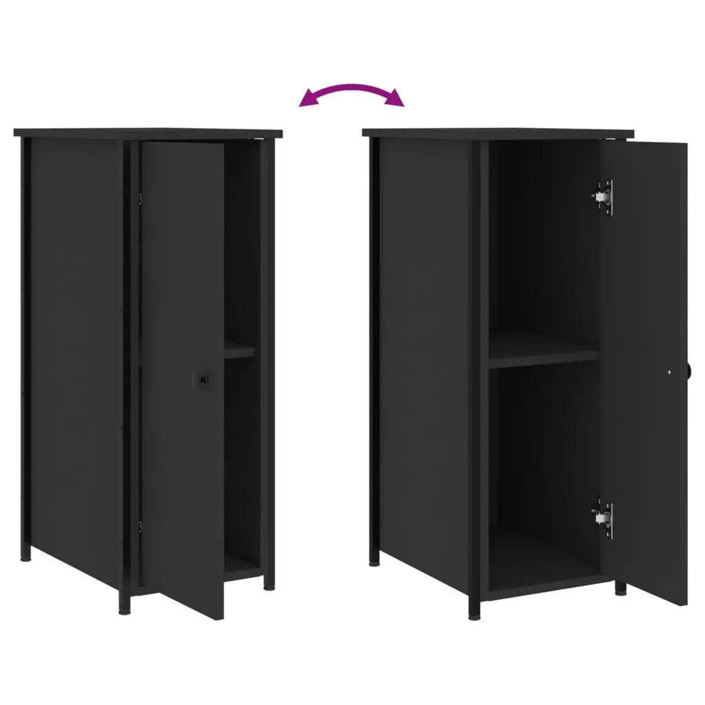 Bedside Cabinets 2 pcs Black 32x42x80 cm Engineered Wood 825964