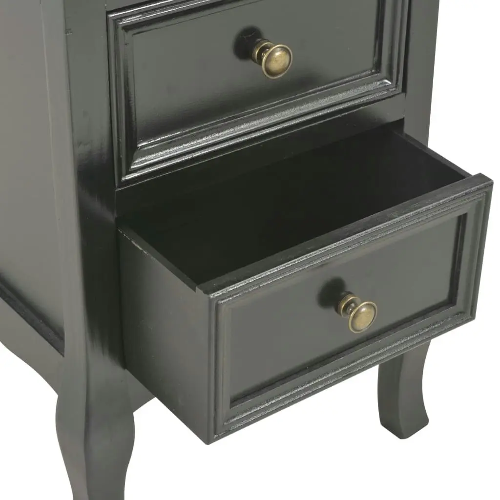 Bedside Cabinets 2 pcs Black 35x30x49 cm MDF 280041