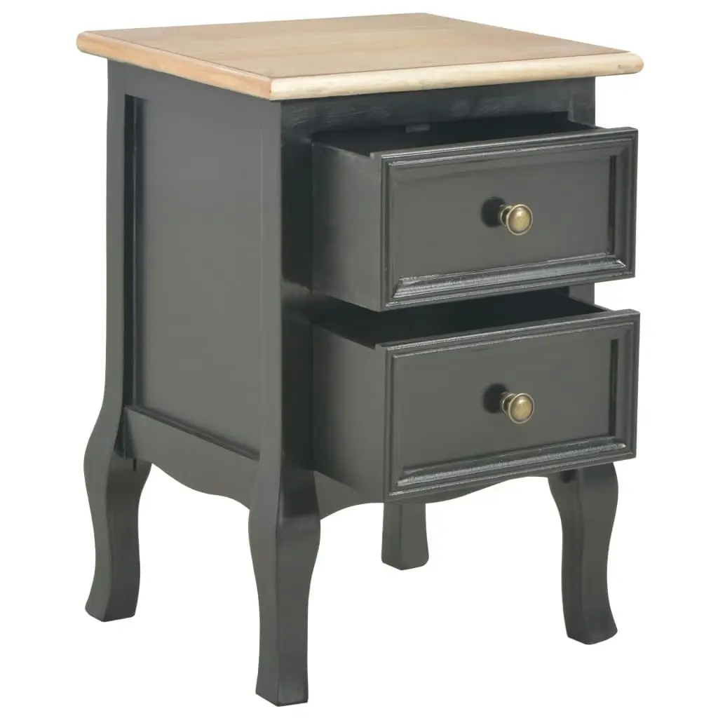 Bedside Cabinets 2 pcs Black 35x30x49 cm MDF 280041